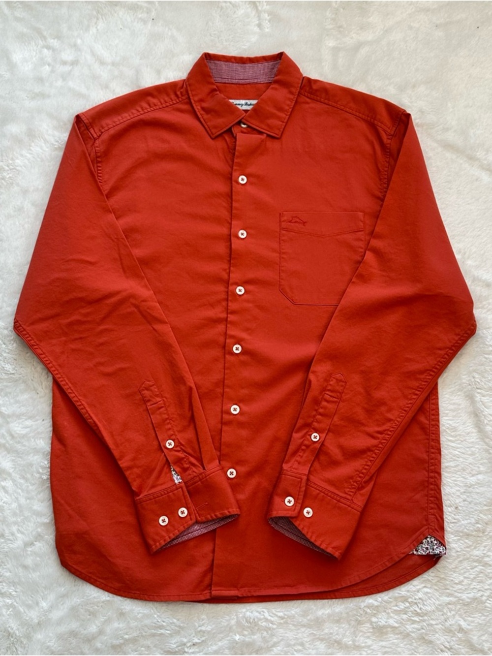 Tommy Bahama Brick Red Long-Sleeve Button-Down Shirt